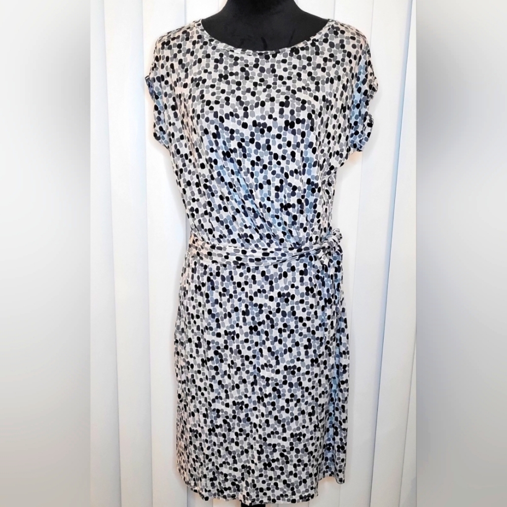 Boden Blue Printed Belt Tie Tencell/Lyocell Dress Size 10R